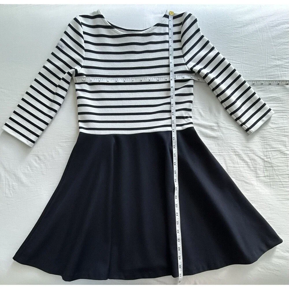 NWOT Polo Ralph Lauren Girls Striped Drop Waist Dress Size L (12-14) Navy Blue